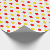 Wit Rood Geel Stippen Design Cadeaupapier (Hoek)