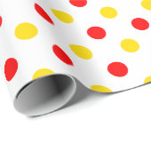 Wit Rood Geel Stippen Design Cadeaupapier (Rol Hoek)