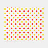 Wit Rood Geel Stippen Design Fleece Deken (Voorkant (Horizontaal))