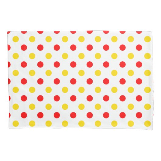Wit Rood Geel Stippen Design  Kussensloop (Voorkant)