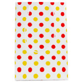 Wit Rood Geel Stippen Design Medium Cadeauzakje (Voorkant)
