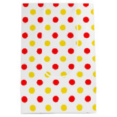Wit Rood Geel Stippen Design Medium Cadeauzakje (Achterkant)
