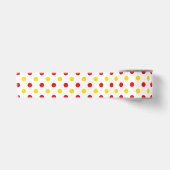 Wit Rood Geel Stippen Design  Satijnen Lint (Voorkant)