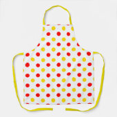 Wit Rood Geel Stippen Design Schort (Voorkant)