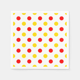 Wit Rood Geel Stippen Design Servet