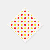 Wit Rood Geel Stippen Design  Servet (Hoek)