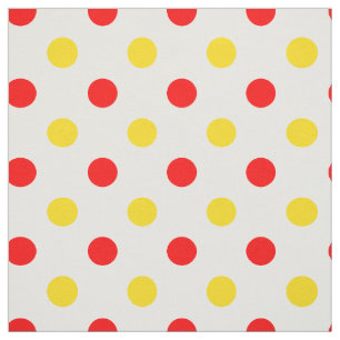 Wit Rood Geel Stippen Design  Stof