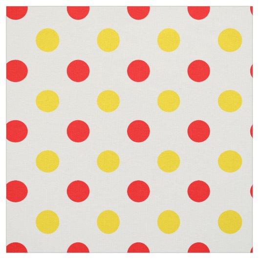 Wit Rood Geel Stippen Design Stof (Swatch)