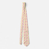 Wit Rood Geel Stippen Design Stropdas (Achterkant)