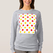 Wit Rood Geel Stippen Design T-shirt (Voorkant)