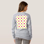 Wit Rood Geel Stippen Design T-shirt (Achterkant volledig)