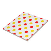 Wit Rood Geel Stippen Design Tegeltje (Zijkant)