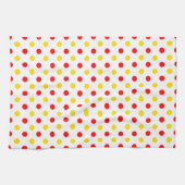 Wit Rood Geel Stippen Design  Theedoek (Horizontaal)