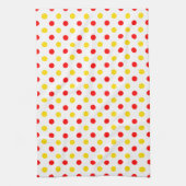Wit Rood Geel Stippen Design  Theedoek (Verticaal)