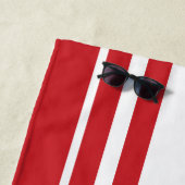 Wit & rood gestreepte trendy Schattigee zomerpickn Strandlaken (In situ)