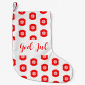 Wit Rood God jul Vrolijk Kerstpatroon Kleine Kerstsok (Voorkant)