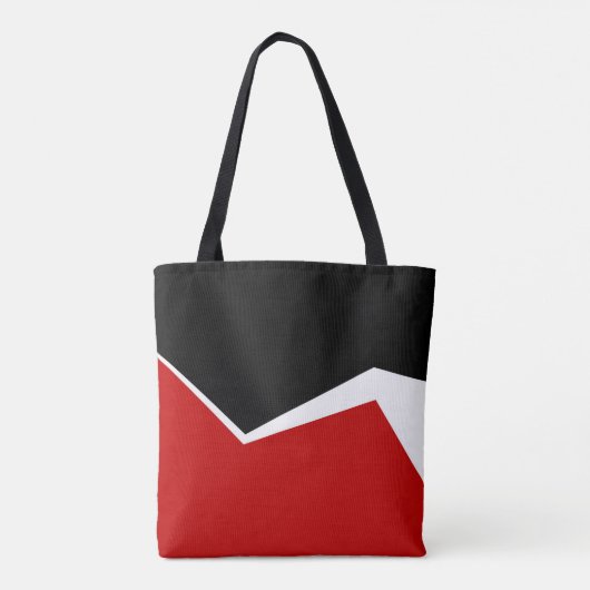 Wit Rood & Goud Modern Geometrisch Ontwerp Tote Bag (Achterkant)