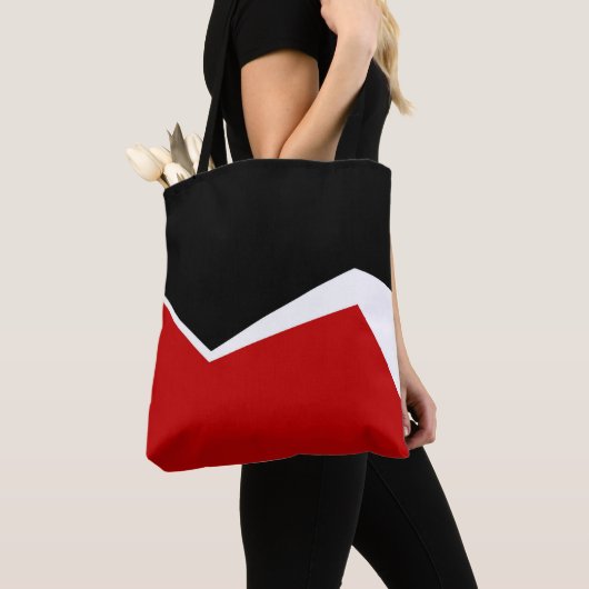 Wit Rood & Goud Modern Geometrisch Ontwerp Tote Bag (Dichtbij)
