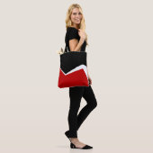 Wit Rood & Goud Modern Geometrisch Ontwerp Tote Bag (Op model)