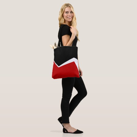 Wit Rood & Goud Modern Geometrisch Ontwerp Tote Bag (Op model)