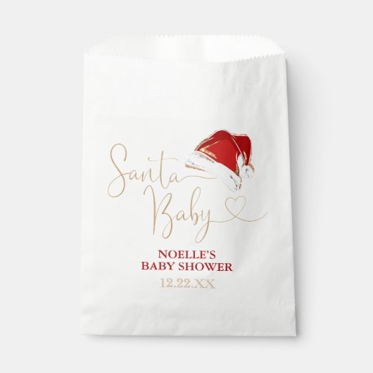 Wit Rood Goud Santa Hat Kerstmis Santa Baby Bedankzakje (Voorkant)