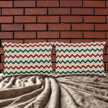 Wit Rood Groen Beige Chevron Patroon