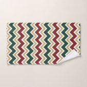 Wit Rood Groen Beige Chevron Patroon Bad Handdoek (Handdoek)
