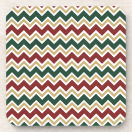 Wit Rood Groen Beige Chevron Patroon Bier Onderzetter