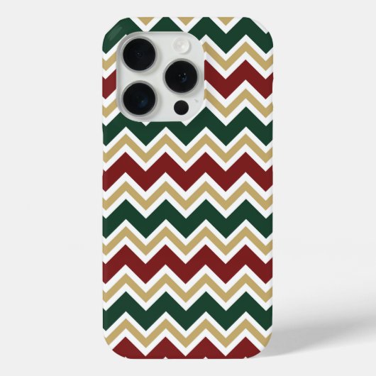 Wit Rood Groen Beige Chevron Patroon Case-Mate iPhone Case (Achterkant)