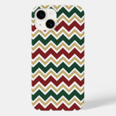 Wit Rood Groen Beige Chevron Patroon Case-Mate iPhone Case (Achterkant)