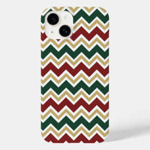 Wit Rood Groen Beige Chevron Patroon Case-Mate iPhone 14 Hoesje
