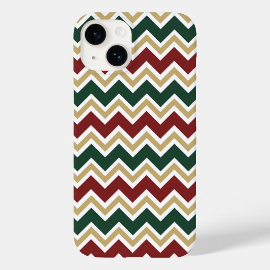 Wit Rood Groen Beige Chevron Patroon Case-Mate iPhone Case (Achterkant)