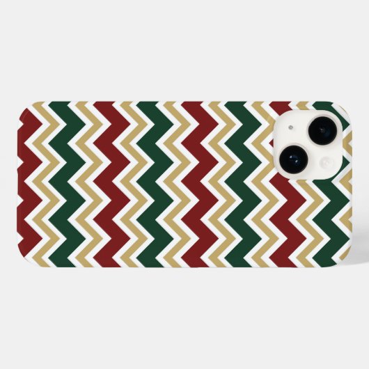 Wit Rood Groen Beige Chevron Patroon Case-Mate iPhone Case (Achterkant (horizontaal))