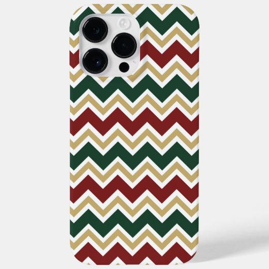 Wit Rood Groen Beige Chevron Patroon Case-Mate iPhone Case (Achterkant)