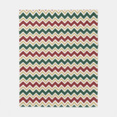 Wit Rood Groen Beige Chevron Patroon Fleece Deken (Voorkant)