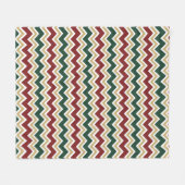 Wit Rood Groen Beige Chevron Patroon Fleece Deken (Voorkant (Horizontaal))