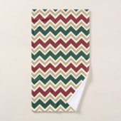 Wit Rood Groen Beige Chevron Patroon Handdoek (Handdoek)