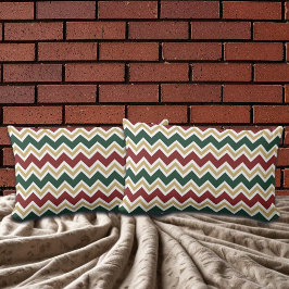 Wit Rood Groen Beige Chevron Patroon Kussen