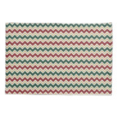 Wit Rood Groen Beige Chevron Patroon Kussensloop (Achterkant)