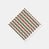 Wit Rood Groen Beige Chevron Patroon Servet (Hoek)