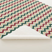 Wit Rood Groen Beige Chevron Patroon Sherpa Deken (3/4)
