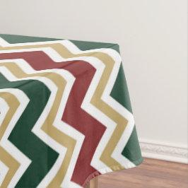 Wit Rood Groen Beige Chevron Patroon Tafelkleed