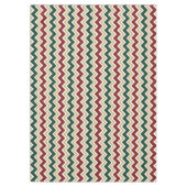 Wit Rood Groen Beige Chevron Patroon Tafelkleed (Voorkant)