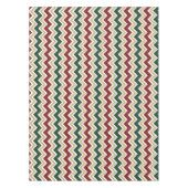 Wit Rood Groen Beige Chevron Patroon Tafelkleed (Voorkant)
