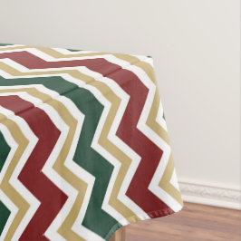 Wit Rood Groen Beige Chevron Patroon Tafelkleed