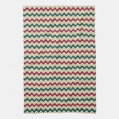 Wit Rood Groen Beige Chevron Patroon Theedoek (Verticaal)