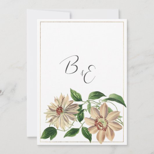 Wit rood groen bloemenbotanisch Save the Date Kaart (Achterkant)