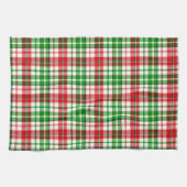 Wit Rood Groen Geruit Schots Motief Theedoek (Horizontaal)
