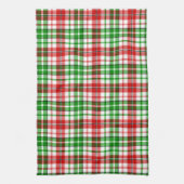 Wit Rood Groen Geruit Schots Motief Theedoek (Verticaal)