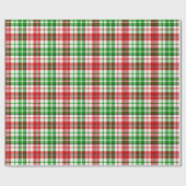 Wit Rood Groen Geruit Schotse Plaid Ontwerp Cadeaupapier (Vlak)